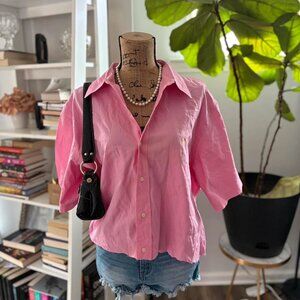 Pink Oversized Polo Ralph Lauren Button-Up – Classic Style